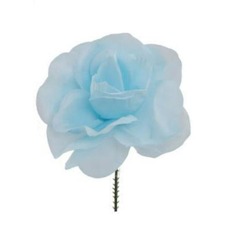 Bulls Silk - CASE OF 100 Blue Rose Bulk Silk Flower Picks - 5