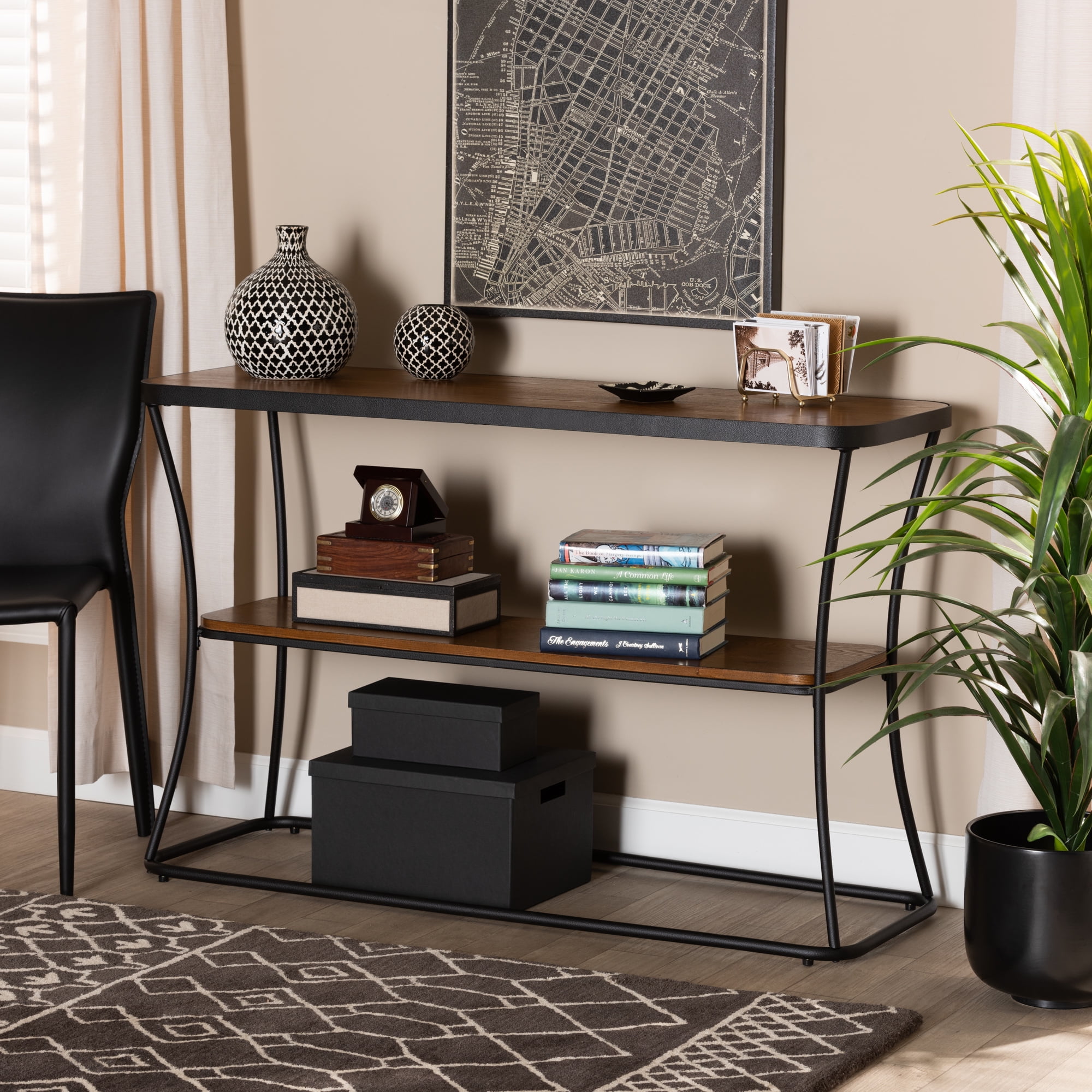 Baxton Studio Console Tables Black/Walnut brown Baxton Studio Console Tables Black/Walnut brown