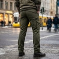 thumbnail image 4 of Iaqnaocc Hiking Cargo Pants for Men Stretch Breathable Outdoor Casual Water Resistant Baggy Travel Construction Work Pants with Pockets Army Green M, 4 of 5