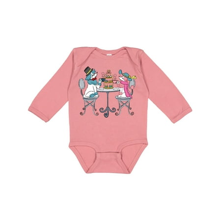 

Inktastic Colorful French Poodles With Tea Gift Baby Boy or Baby Girl Long Sleeve Bodysuit