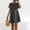 Black, variant on Women's Floral Printed Dress, Short Sleeve Midi Dress, Casual Summer Polyester Dress