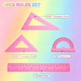 thumbnail image 7 of Triangular Ruler Set, Plastic Metric Inch Geometric Protractor Triangle Engineering Scale Drafting Ruler Kit, 7 of 7