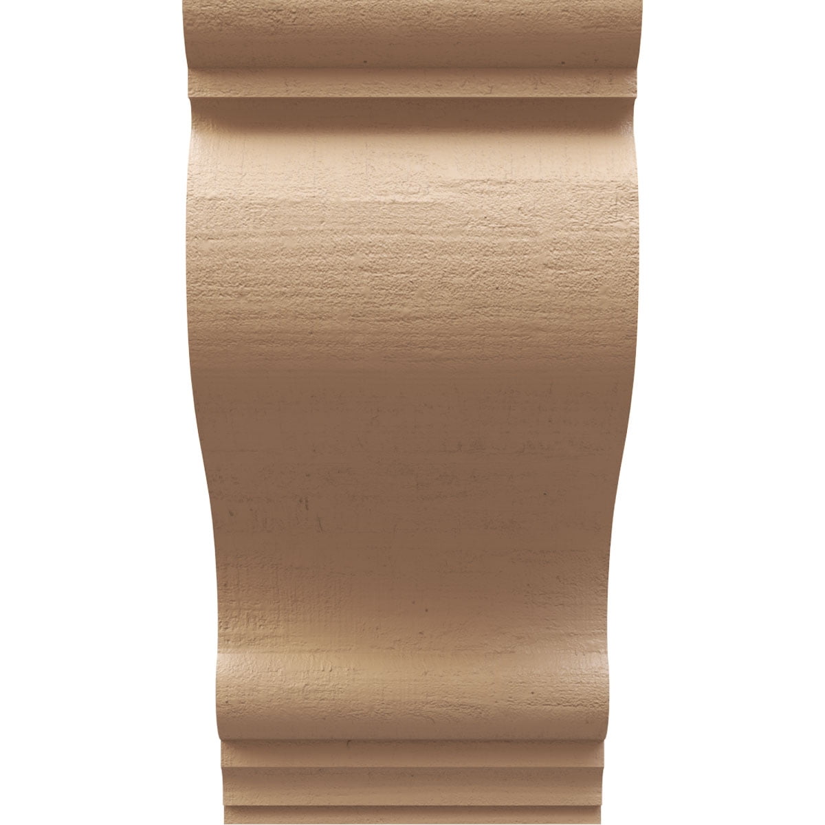 7"W x 7"D x 14"H Wide Scroll Rough Cedar Woodgrain TimberThane Corbel, Primed Tan