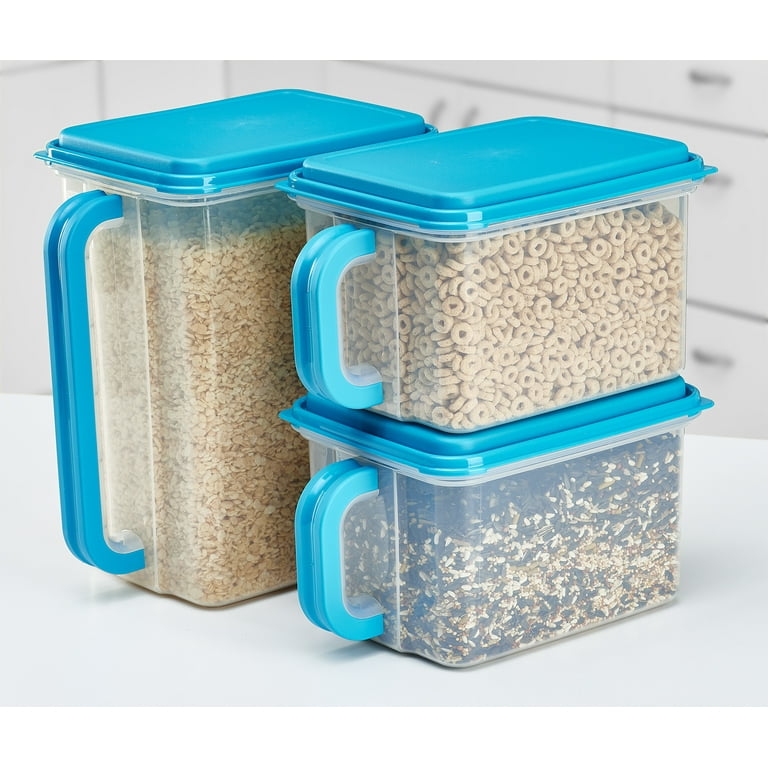 Mainstays Plastic Bulk Food Storage Containers, Set of 3: 2 - 21cup and one  46 cup canister 