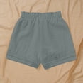 thumbnail image 5 of Cotton Linen Shorts Women Solid Color Shorts with Pockets Summer Casual Hollow Out Hem Wide Leg Hot Pants Short Pants Lightweight Hotpants Beach Lounge Wear, 5 of 7