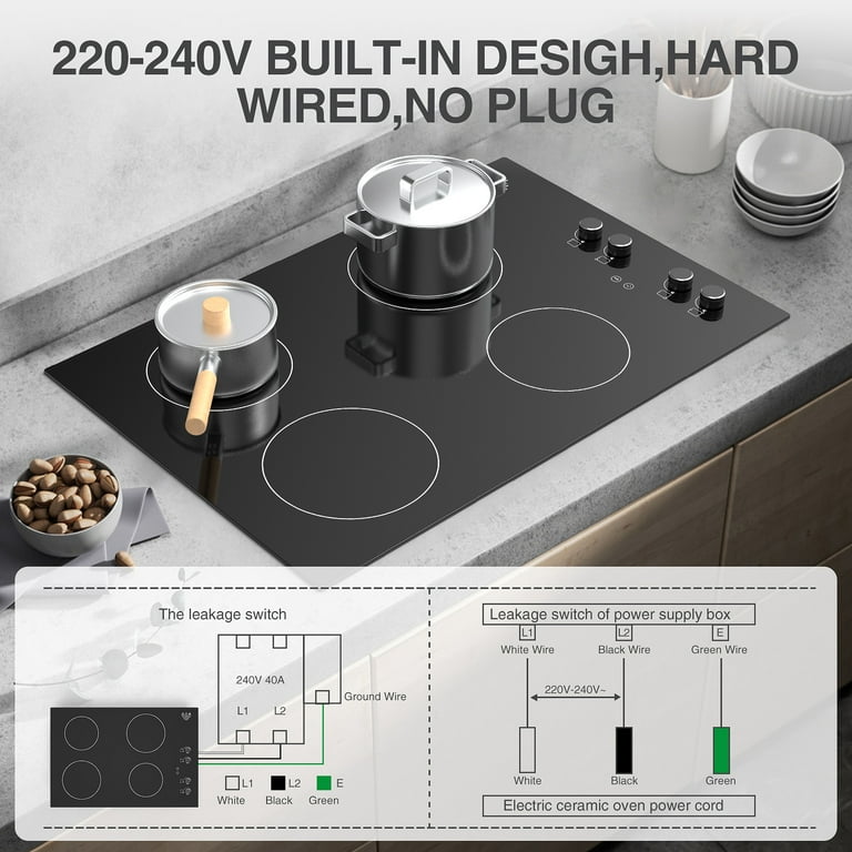 Electric Radiant Cooktop Single Burner Electric Stove Top Touch Control  220V US