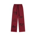 thumbnail image 1 of Pantalones Sanrio Hello Kitty Anime American Graffiti pantalones casuales de pierna recta moda versátil Graffiti pantalones sueltos Y2K niñas, 1 of 4