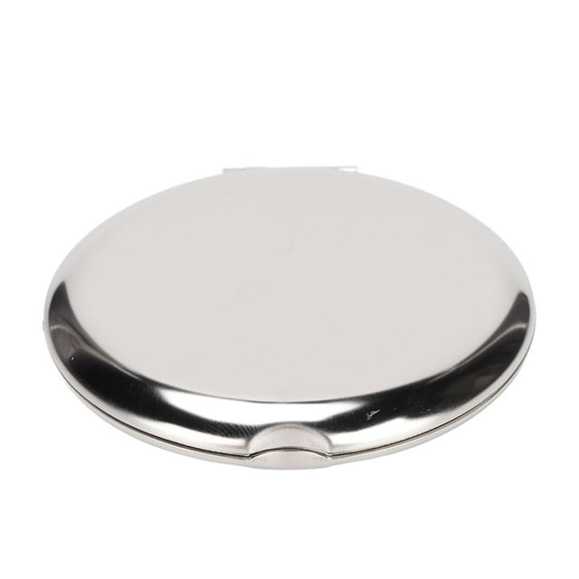 Espejo de viaje compacto BuyWeek Espejo de bolsillo de doble cara Acero inoxidable