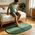 thumbnail image 1 of 40x60cm Elliptical Microfiber Bath Mat, Soft Absorbent Non-Slip Rug for Bathroom Shower Kitchen, 1 Count, 1 of 5