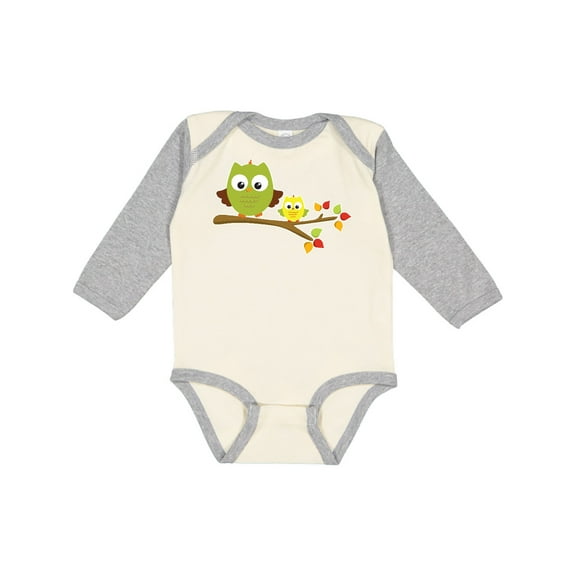 Inktastic Two Owls on a Branch Boys or Girls Long Sleeve Baby Bodysuit