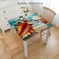 thumbnail image 2 of nygtbtfer Shell On The Beach Rectangle Table Cloth Stain and Wrinkle Resistant Spillproof TableclothVinyl Woven Decorative Table Cover for Dining Table Elastic Edge, 2 of 7