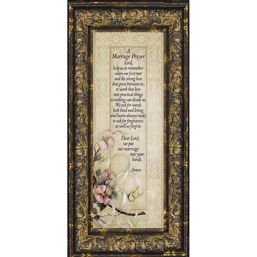 Framed Marriage Prayer with Scripture, Christian Wedding Gift, 6x12