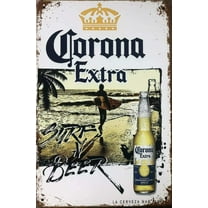 Tin Sign Vintage Chic Art Decoration Poster Corona Beer for Home Bar Cafe Farm Store Garage or Club 12" X 8"