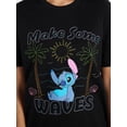 thumbnail image 2 of Disney Stitch Women's Embroidered Graphic Tee with Short Sleeves, Sizes XXS-XXL, 2 of 5