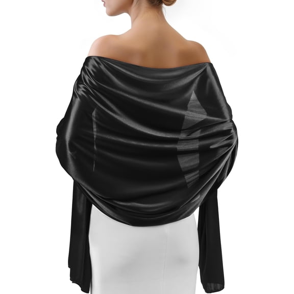 Satin Shawl Wraps for Women Evening Dresses Wedding Bridal Party Silky Scarf Formal Cover Up Bridesmaid Gifts