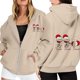 thumbnail image 1 of WILLBEST Sudadera Deportiva para Mujer Ladies' Christmas Printed Zipper Long Sleeved Pocket Adjuststring Casual Hooded Sweatshirt 1903 Mediana, 1 of 8