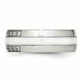 thumbnail image 3 of Stainless Steel Polished White Ceramic CZ Ring 9 Size, 3 of 7