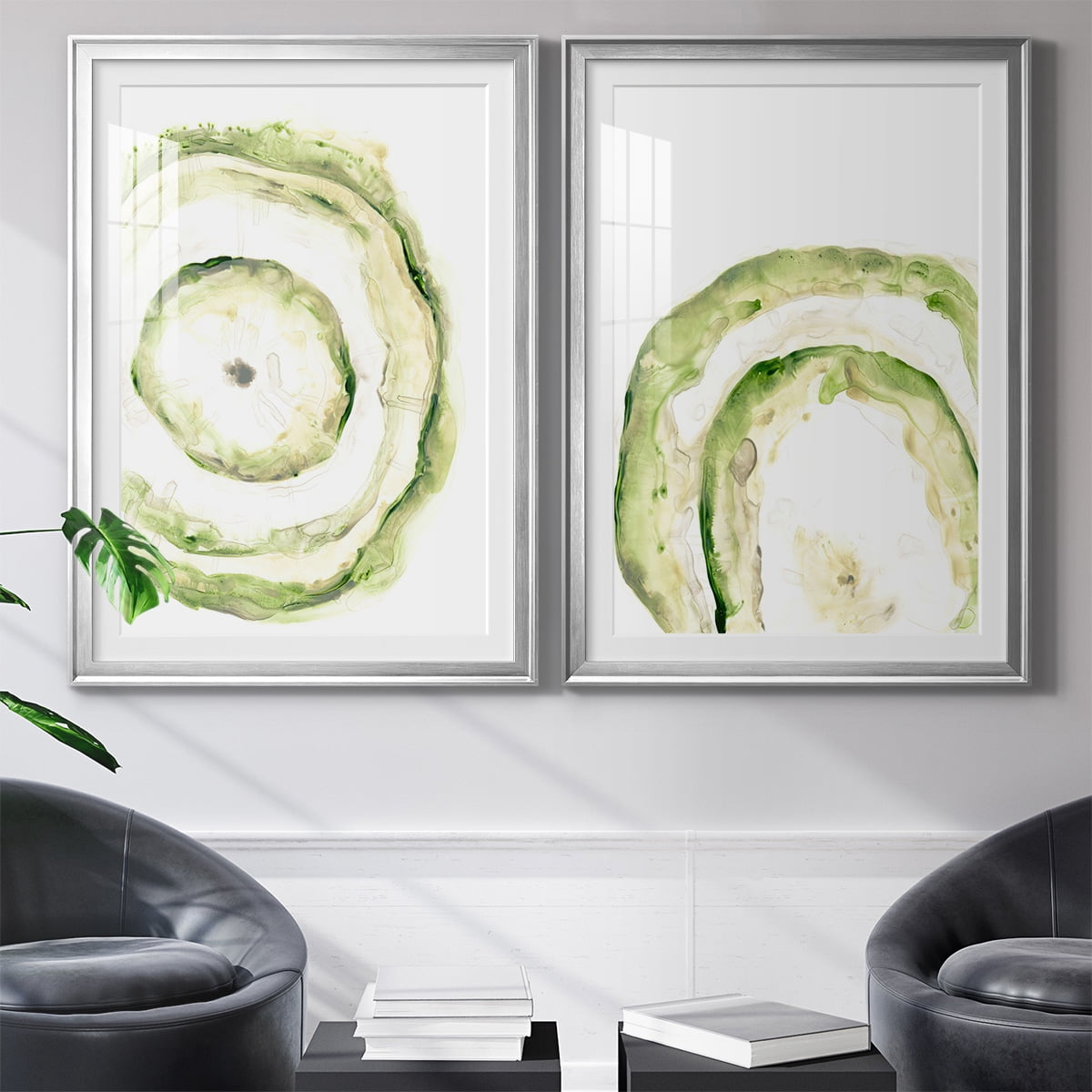 Wexford Home Lichen Halo III Premium Framed Print, 26.5" x 36.5" - Ready to Hang, Silver (Set of 2)