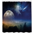 thumbnail image 3 of Ambesonne Moon Shower Curtain, Full Moon Rising Cloudy, 69"Wx84"L, Navy Blue White Apricot, 3 of 3