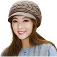 thumbnail image 1 of SURJDE Women Winter Warm Knit Hat Wool Snow Ski Caps with Visor, 1 of 7