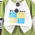 thumbnail image 4 of Akiihool Short Sets Toddler Boy 2 Piece Outfits Vacation Toddler Baby Boy Clothes Short Sleeve Top Shorts Cute Summer Outfit Set (Green,5-6 Years), 4 of 4