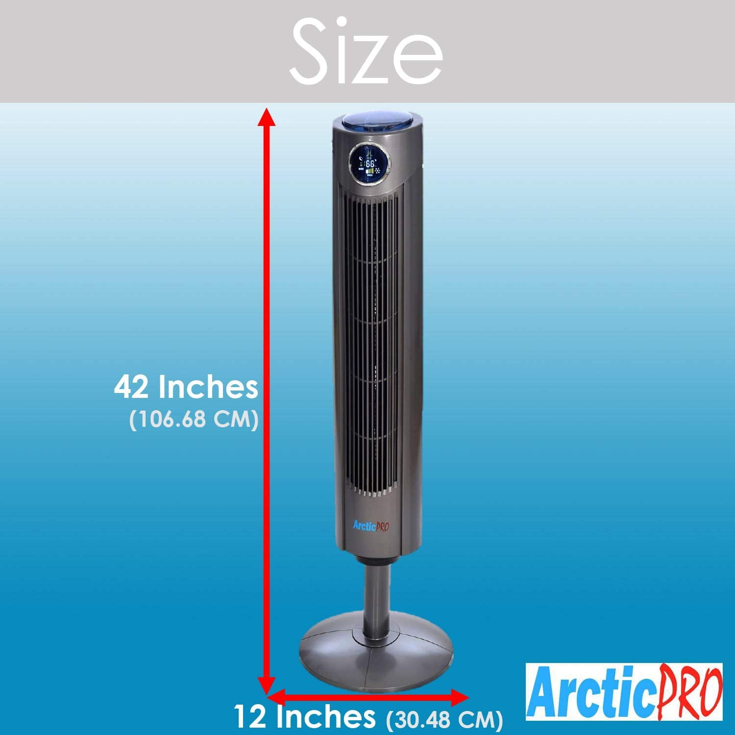 Arctic Pro Digital Screen Oscillating Tower Fan With Remote Control Dark Gray 42 Inch Features 3 Speeds To Create Suitable Airflow That Is Wisper Quiet By Brand Arcticpro Walmart Com Walmart Com