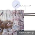 thumbnail image 5 of Deer Window Curtain Valances Cherry blossoms Winter Forest Snowy Tree Wild Animals Rod Pocket Window Valance for Living Room Bathroom Bedroom Kitchen 54 by 18 in, 1 Panel, 5 of 6