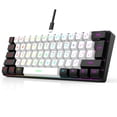 thumbnail image 1 of Tignapoo Compact 61-Key Membrane Gaming Keyboard with RGB Backlight, Dual-Tone Design, USB-C Detachable Cable, and Ergonomic Layout for Office and Gaming Use, 1 of 7