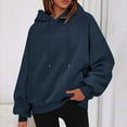 thumbnail image 6 of Atogsazn Women's Oversized Hoodies Casual Long Sleeve Pullover Sweatshirt with Drawstring Loose Fit Tops Trendy Navy M Fashion, 6 of 7