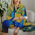 thumbnail image 6 of Lsque Peacocks Pattern Long Sleeve Pajama Set for Women - Soft 2-Piece Sleepwear and Loungewear Set with Pockets, Comfy Nightwear-Medium, 6 of 7