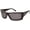 Black, variant on Tres Noir Men's Bronson Wrap Sunglasses Large Fit 64 mm (Shiny Black / Smoke Lens)