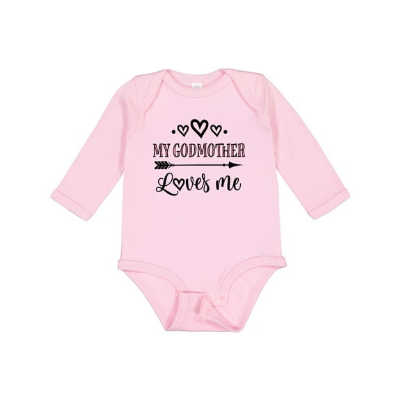 Inktastic My Godmother Loves Me Girls Girls Long Sleeve Baby Bodysuit