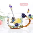 thumbnail image 2 of Blue Rose Enamel Craft Water Cup Drink Mug with Handle Design Tea Coffee Cup with Spoon Cleaning Cloth Set 320ML, 2 of 8