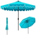 thumbnail image 2 of Costway 10 FT Solar Patio Umbrella with 24 LED Lights 8 Ribs & Tilt Adjustment Turquoise, 2 of 10