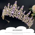 thumbnail image 4 of Miangastore Golden Rhinestone Tiara for Bridal Decoration with Zinc Alloy Material and Stunning Design 6.5 Inches, 4 of 8