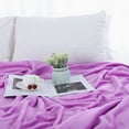 thumbnail image 3 of PiccoCasa 1 Pcs Home Warm Soft Microplush Fleece Solid Throw Blanket Light Purple 70" x 78", 3 of 7