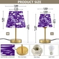 thumbnail image 2 of Modern Minimalist Cone Desk Lamp Antique Bronze Base & Linen Shade Bedside Table Lamp for Bedroom Living Room, Office, Dorm White Floral and Leaves Small, 2 of 8