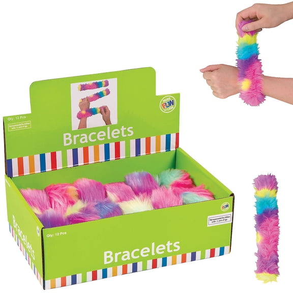 Super Fluffy Slap Bracelets - Party Favors - 12 Pieces