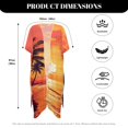 thumbnail image 6 of HELLHERO Breathable Bathing Suit Cover Up for Vacation High Quality Fabrics One Size Swim Coverup Sunset Palm, 6 of 6