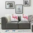 thumbnail image 3 of COMIO 2-Piece Short Plush Pillow Covers Pink Flamingo White White, 3 of 6