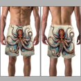 thumbnail image 3 of luoweisi Men's Beach Shorts Quick Dry Swim Trunks with Mesh Lining Octopus L, 3 of 5