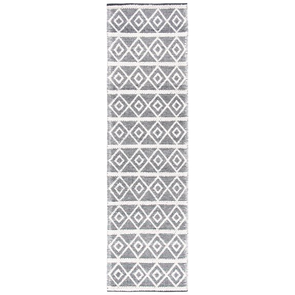 SAFAVIEH Natura Daniel Geometric Runner Rug, Ivory/Black, 2'3" x 8'