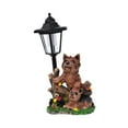 thumbnail image 3 of Estatua de perro para jardín shamjiam figura de animal con luces solares escultura de resina 2 perros marrones, 3 of 8
