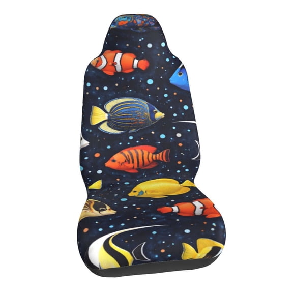 Colorful Tropical Fish Car Seat Covers Stretch Car Seat Protectors Universal Fit
