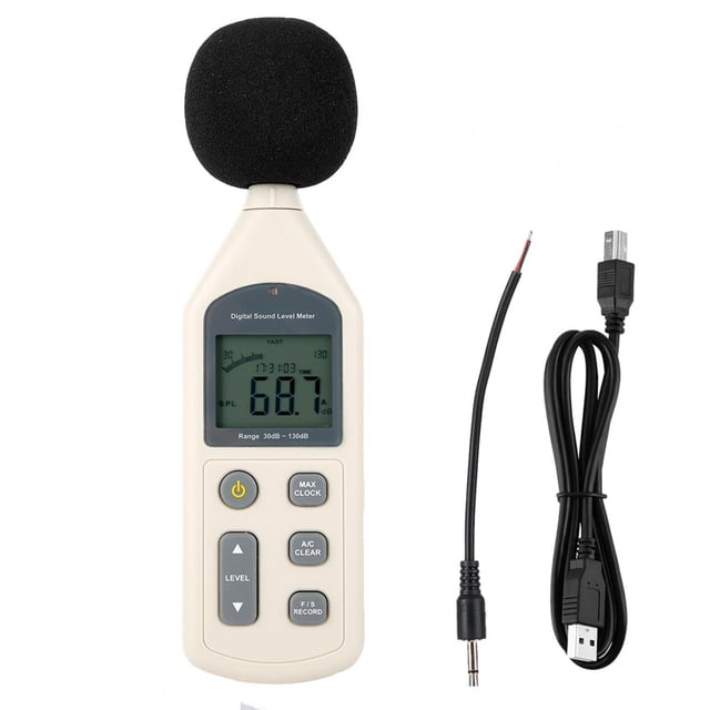 Medidor de decibelios de nivel de sonido Digital LCD portátil, probador de presión 30-130dBA, medición de ruido USB