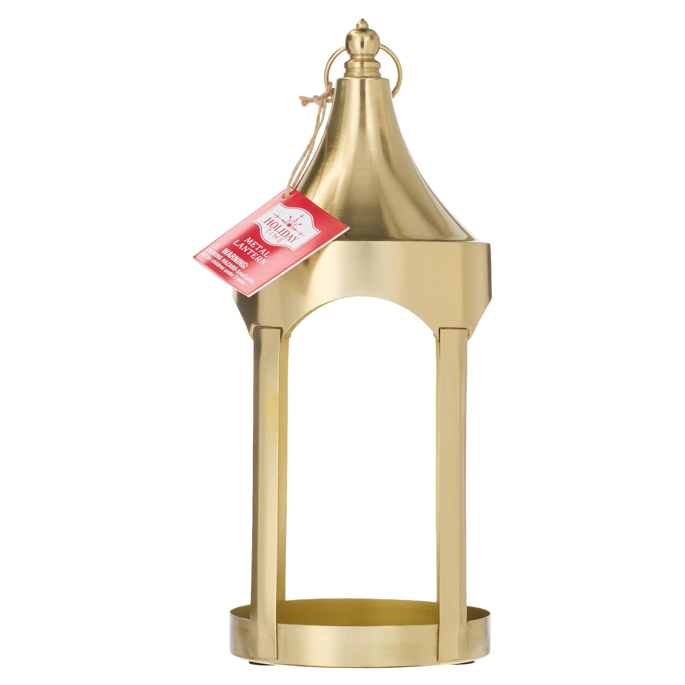 Metal Lantern Christmas Decoration, Gold, 12.3", by Holiday Time