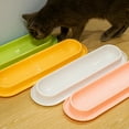 thumbnail image 4 of Cuenco para gatos largo Laklulu con protector de cuello para varios gatos, cuenco de comida para gatos con boca oblicua, cuenco antideslizante para mascotas, 4 of 5