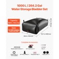 thumbnail image 2 of KFFKFF Collapsible Water Storage Bladder, 264.2 Gal Capacity, Durable 1000D PVC Material, Leak-Resistant Portable Water Tank for Gardening, RVs, and Emergency Use, Black, 2 of 9