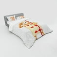 thumbnail image 2 of Ambesonne Cartoon Bedding Set 4 Pcs, Playing Card, Queen, Ecru Pale Brown Red, 2 of 2