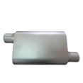 thumbnail image 2 of SpeedFX Exhaust Muffler 2506AS FX Aluminized Steel Mufflers; 4 X 9 Inch Aluminized Steel Case; Single 2-1/2 Inch Offset Inlet; Single 2-1/2 Inch Offset Outlet; 13 Inch Body/19 Inch Overall Length, 2 of 4